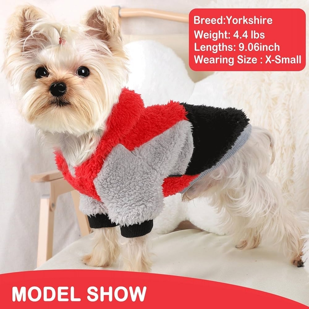 Yikeyo plush hoodie for small dog boy or giel